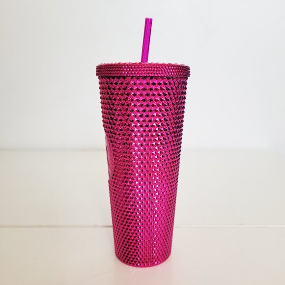 Starbucks Pink Sangria Metallic Venti 24 oz Tumbler w Straw and Ornament Lot - Picture 6 of 8